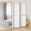 vidaXL Romdeler 4 paneler hvit 200x220 cm stoff