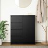 vidaXL Skjenk med skuffer svart eik 71x35x84 cm konstruert tre