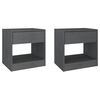 vidaXL Nattbord 2 stk gr&aring; 40x31x40 cm heltre furu