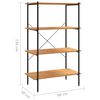 vidaXL 4-etasjers hylleenhet svart og eik 80x40x130 cm