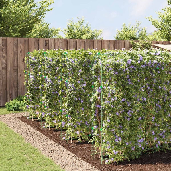 vidaXL Hageespalier for klatreplanter 4 stk U-ramme st&aring;l