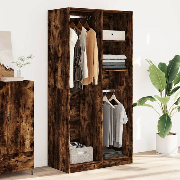 vidaXL Garderobe r&oslash;kt eik 100x50x200 cm konstruert tre