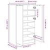 vidaXL Sko Skap med hylle Svart Eik 59 x 35 x 100 cm Konstruert tre