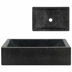 vidaXL Vask 45x30x12 cm marmor h&oslash;yglans svart