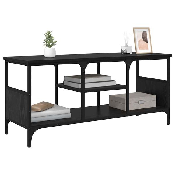 vidaXL TV-skap Svart Eik 100 x 35 x 45 cm Ingeni&oslash;rtre og jern