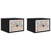 vidaXL Vegghengt nattbord MAINZ 2 stk. Svart eik 36 x 33 x 25 cm