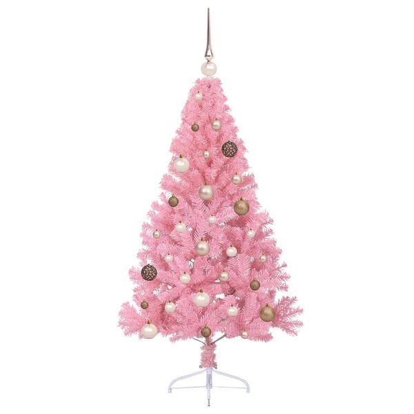 vidaXL Kunstig Forhåndsopplyst Juletre med 150 LED Rosa 150 cm PVC