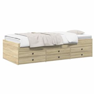 vidaXL Sengeramme med oppbevaring med skuff Sonoma eik 80 x 200 cm