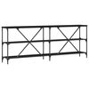 vidaXL Konsollbord med hylle Svart Eik 200 x 30 x 75 cm Konstruert tre
