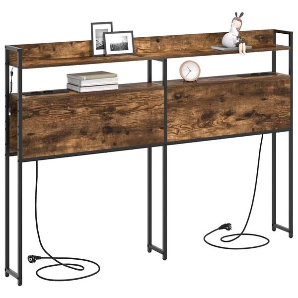 vidaXL Lagringshodegavl R&oslash;kt eik 140,5 x 15 x 98 cm Konstruert tre