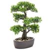 Emerald Artificial Ficus Mini Bonsai i brun potte 43 cm