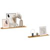 vidaXL Vegghylle med hylle 2 pcs Beige 80 x 9 x 3 cm Konstruert tre