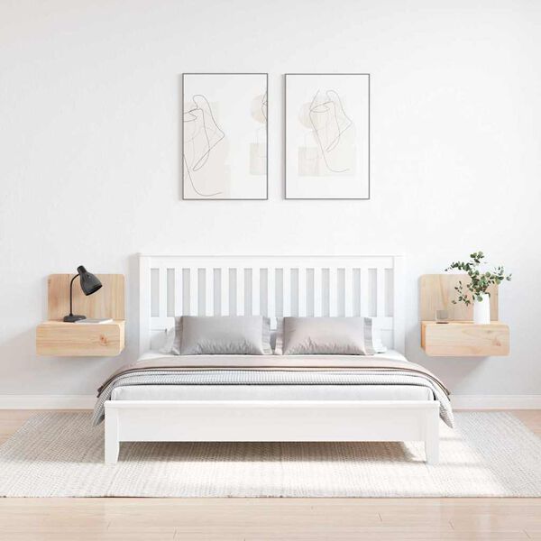 vidaXL Nattbord med skuff 2 pcs Brun 44 x 32,5 x 40 cm Heltre furu