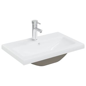 vidaXL Innebygd vask med kran 61x39x18 cm kreamikk hvit