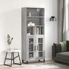 vidaXL Highboard gr&aring; sonoma 69,5x34x180 cm konstruert tre