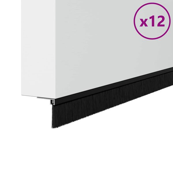 vidaXL Skru-p&aring; d&oslash;rb&oslash;rste tetninger 12 pcs Svart 100 cm