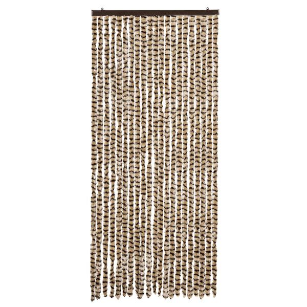vidaXL Fluegardin beige og brun 90x200 cm chenille