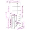vidaXL H&oslash;yskap med skuff Artisan Eik 69,5 x 34 x 180 cm Konstruert tre
