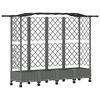 vidaXL Hevet Bed med Trellis og Tak Lysegr&aring; 203,5 x 40 x 129 cm PP