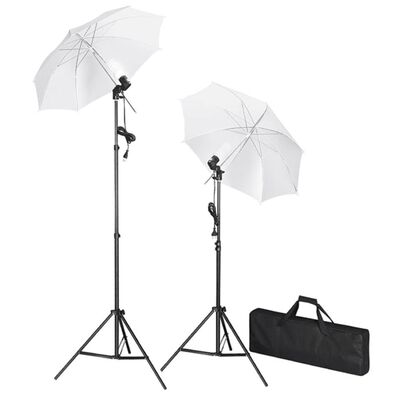 vidaXL Studiobelysningssett med stativ og paraplyer