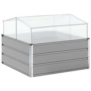 vidaXL Plantekassed Lysegr&aring; 100 x 100 x 77 cm Galvanisert St&aring;l