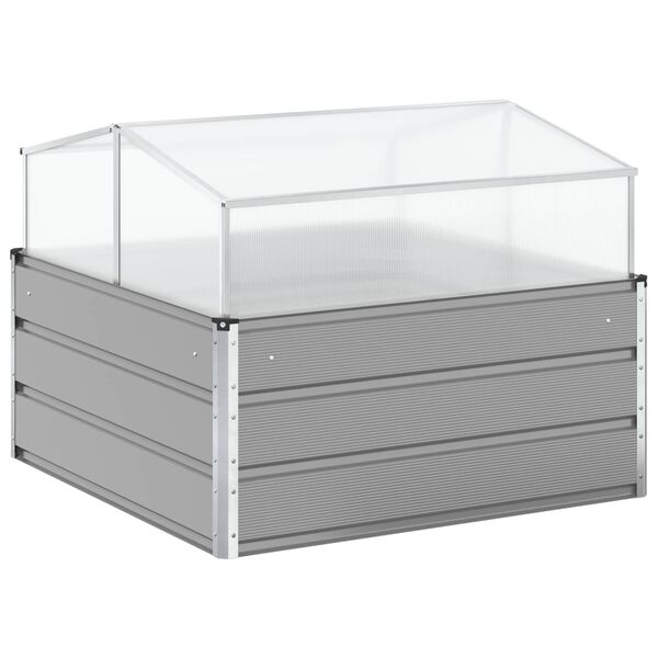 vidaXL Plantekassed Lysegr&aring; 100 x 100 x 77 cm Galvanisert St&aring;l