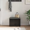 vidaXL Gangbenk med pute med lagring med d&oslash;r Svart Eik 60 x 38 x 46 cm