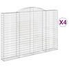 vidaXL Gabionkurver buede 4 stk 300x30x200/220 cm galvanisert jern