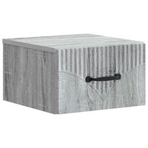vidaXL Vegghengt Nattbord Gr&aring; sonoma 34,5 x 33 x 20 cm Konstruert tre