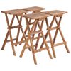 vidaXL Foldbare barkrakker 4 stk heltre teak