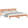 vidaXL Sengestamme med hodegjerde Vokset Brun 200 x 220 cm Massiv furu