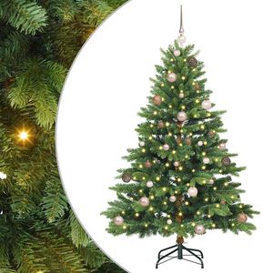 vidaXL Kunstig juletre med 150 LED med stativ gr&oslash;nn 150 cm PE og PVC
