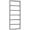vidaXL Skyved&oslash;r ESG-glass og aluminium 76x205 cm svart