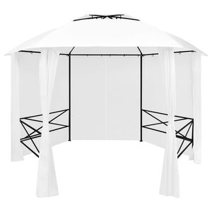 vidaXL Hagetelt med gardiner 360x312x265 cm hvit 180 g/m&sup2;