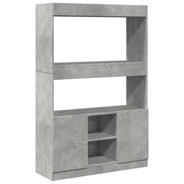 vidaXL Highboard betonggr&aring; 92x33x140 cm konstruert tre