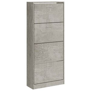 vidaXL Skoskap betonggr&aring; 63x24x147 cm konstruert tre