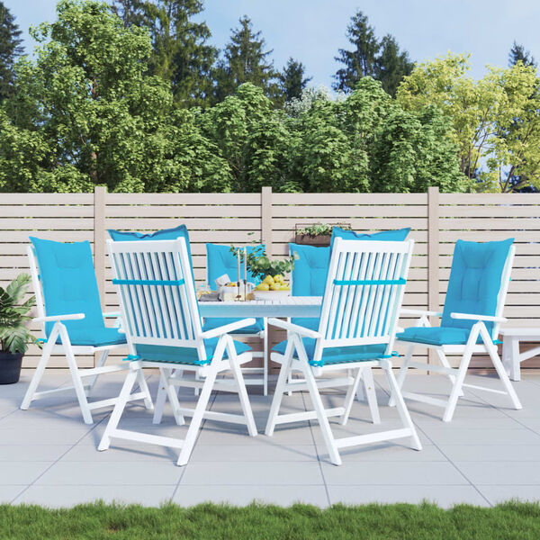 vidaXL Stolputer h&oslash;y ryggst&oslash;tte 6 stk turkis 120x50x7 cm stoff