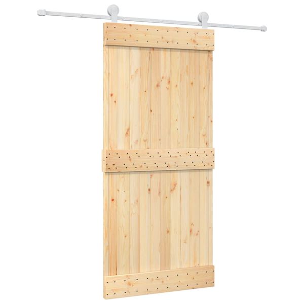 vidaXL Skyvedør med monteringstilbehør 95x210 cm heltre furu