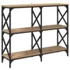 vidaXL Konsollbord Artisan Eik 100 x 28 x 80,5 cm Konstruert tre
