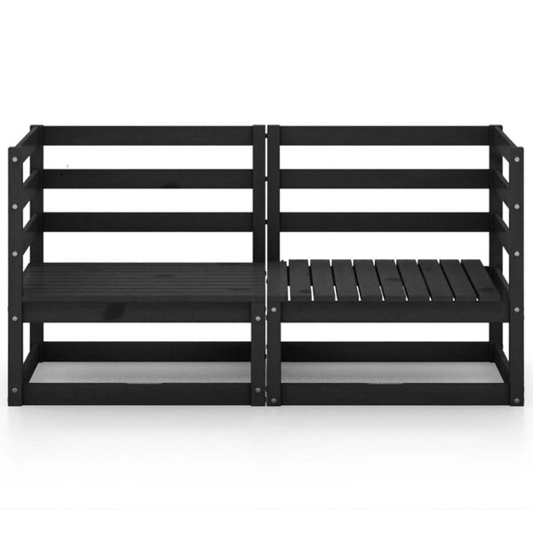 vidaXL 2-seters hagesofa svart heltre furu
