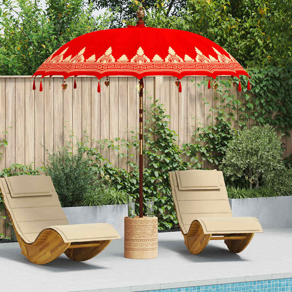 vidaXL Balinesisk Parasol R&oslash;d 215 x 215 x 260 cm