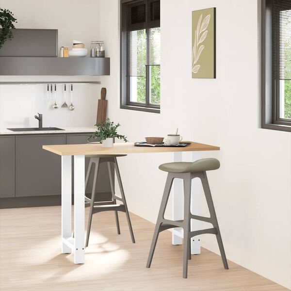 vidaXL Barbordben hvite 2 stk 50x(90-91) cm stål