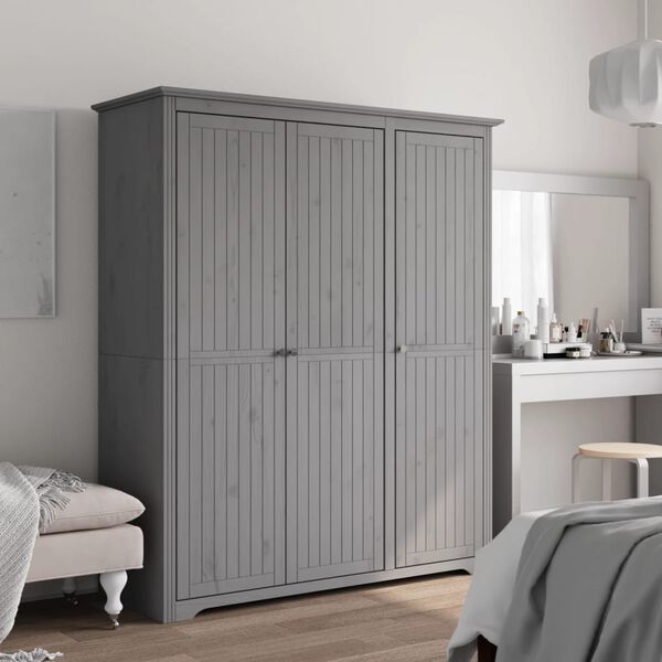 vidaXL Garderobe BODO gr&aring; 146x53,5x173 cm heltre furu