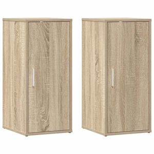 vidaXL Skoskap svart 2 stk sonoma eik 32x35x70 cm sponplate