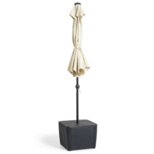 Keter Sidebord til hage Luzon Plus med parasollhull grafittgrå