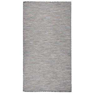 vidaXL Utend&oslash;rs flatvevd teppe 80x150 cm brun og bl&aring;
