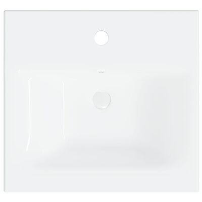vidaXL Servantskap med innebygd vask hvit og sonoma eik sponplate