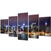 Kanvas Flerdelt Veggdekorasjon New York Horisont 200 x 100 cm