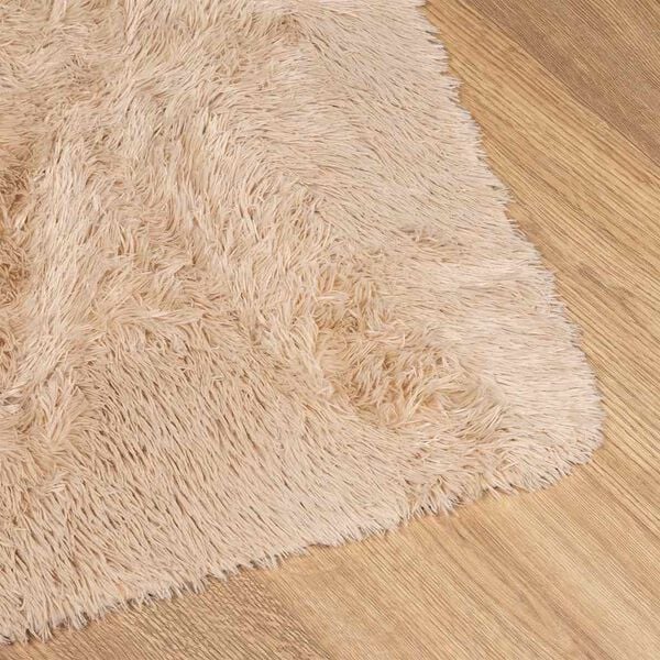vidaXL Flossteppe med lang luv NAVARRA beige 200x200 cm polyester