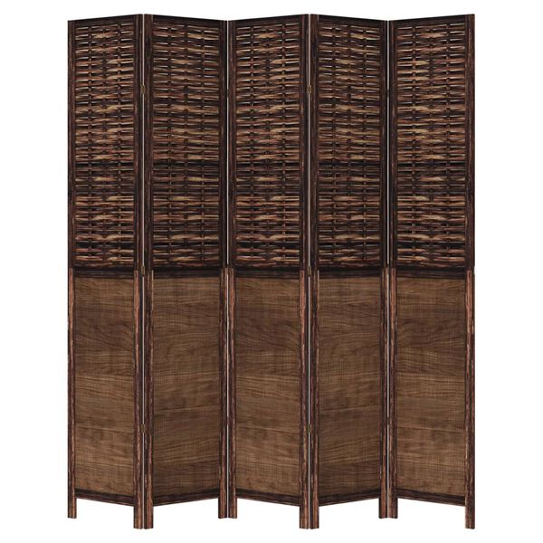 vidaXL Romdeler 5 paneler mørkebrun heltre keisertre